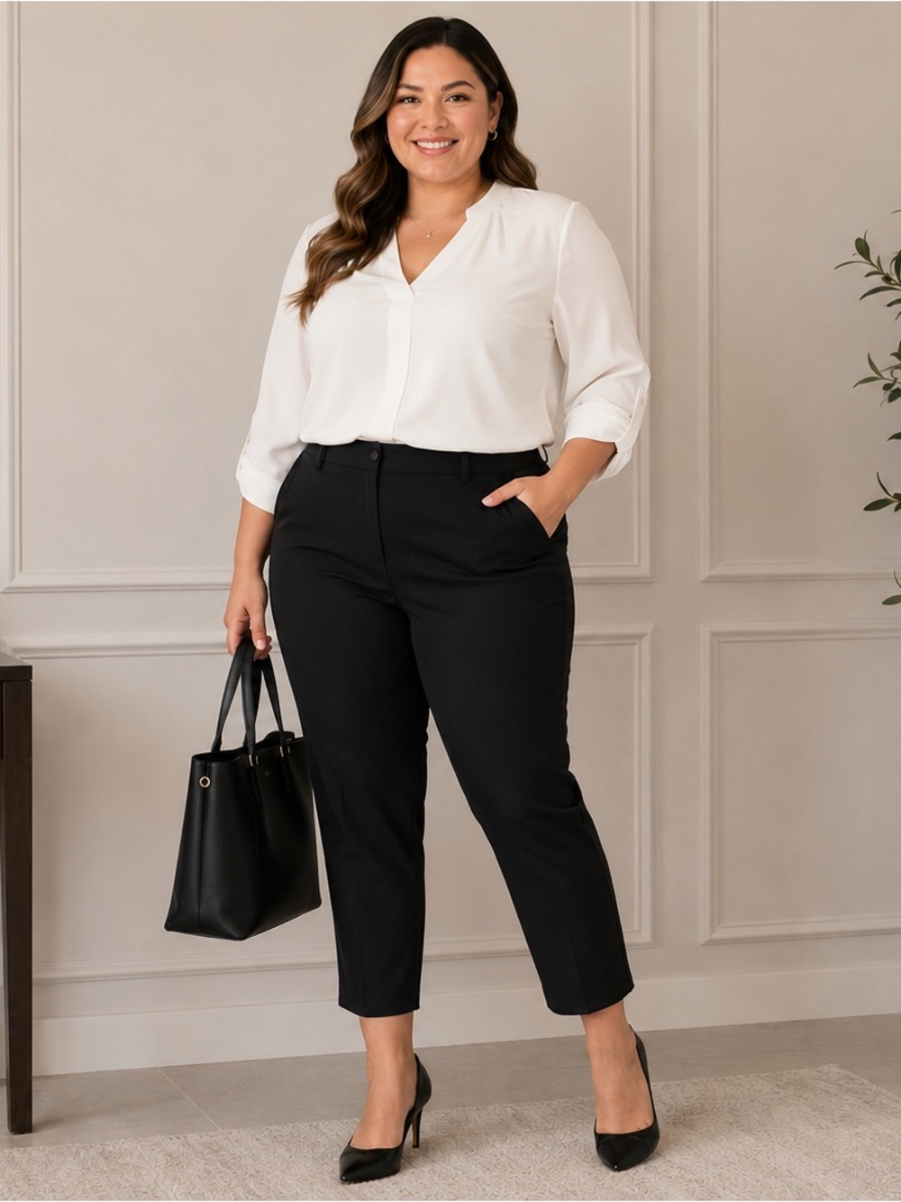 The Limited Black Slim Ankle Dress Pants Plus Size 22W NWT